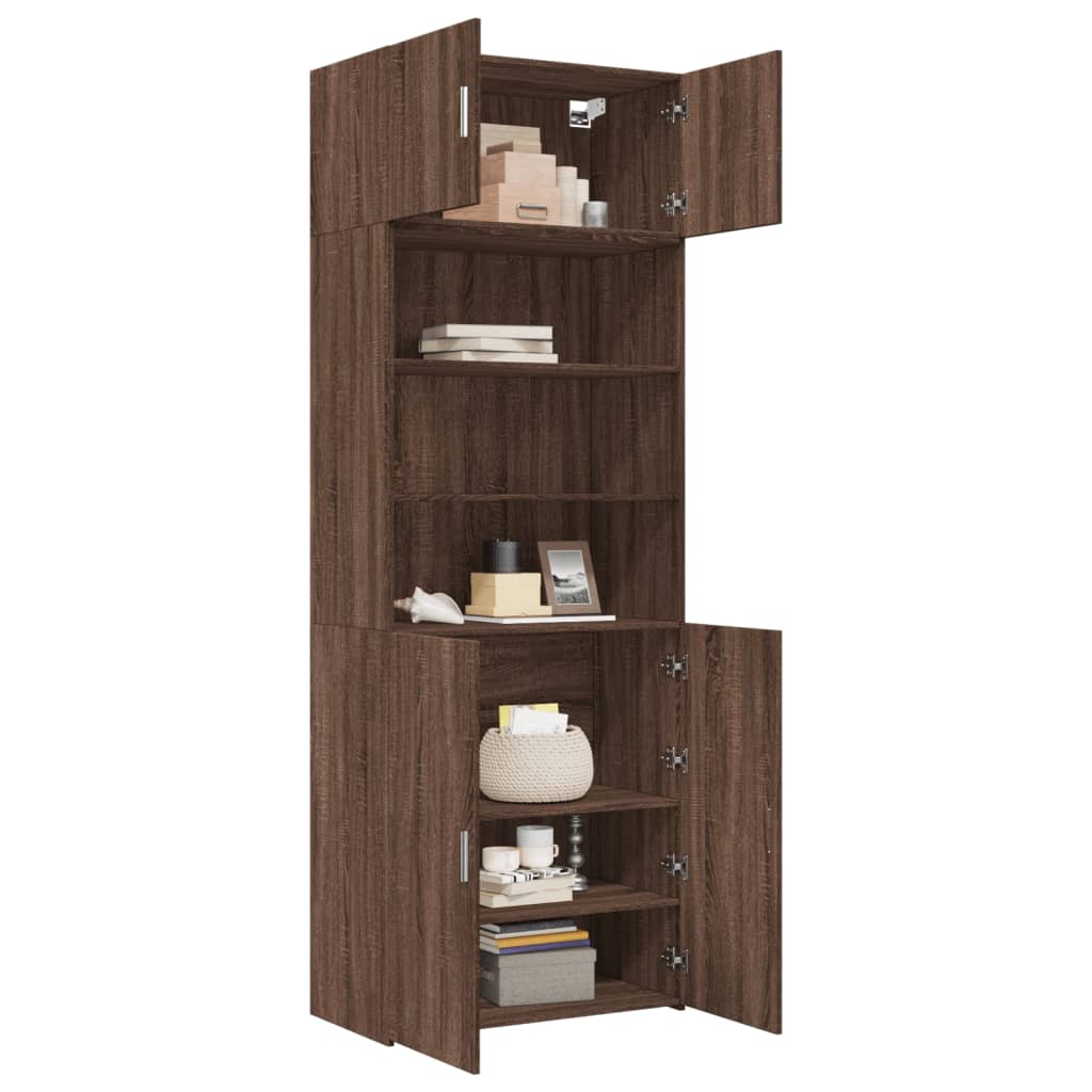 Storage Cabinet Brown Oak 80x42.5x225 cm Engineered Wood