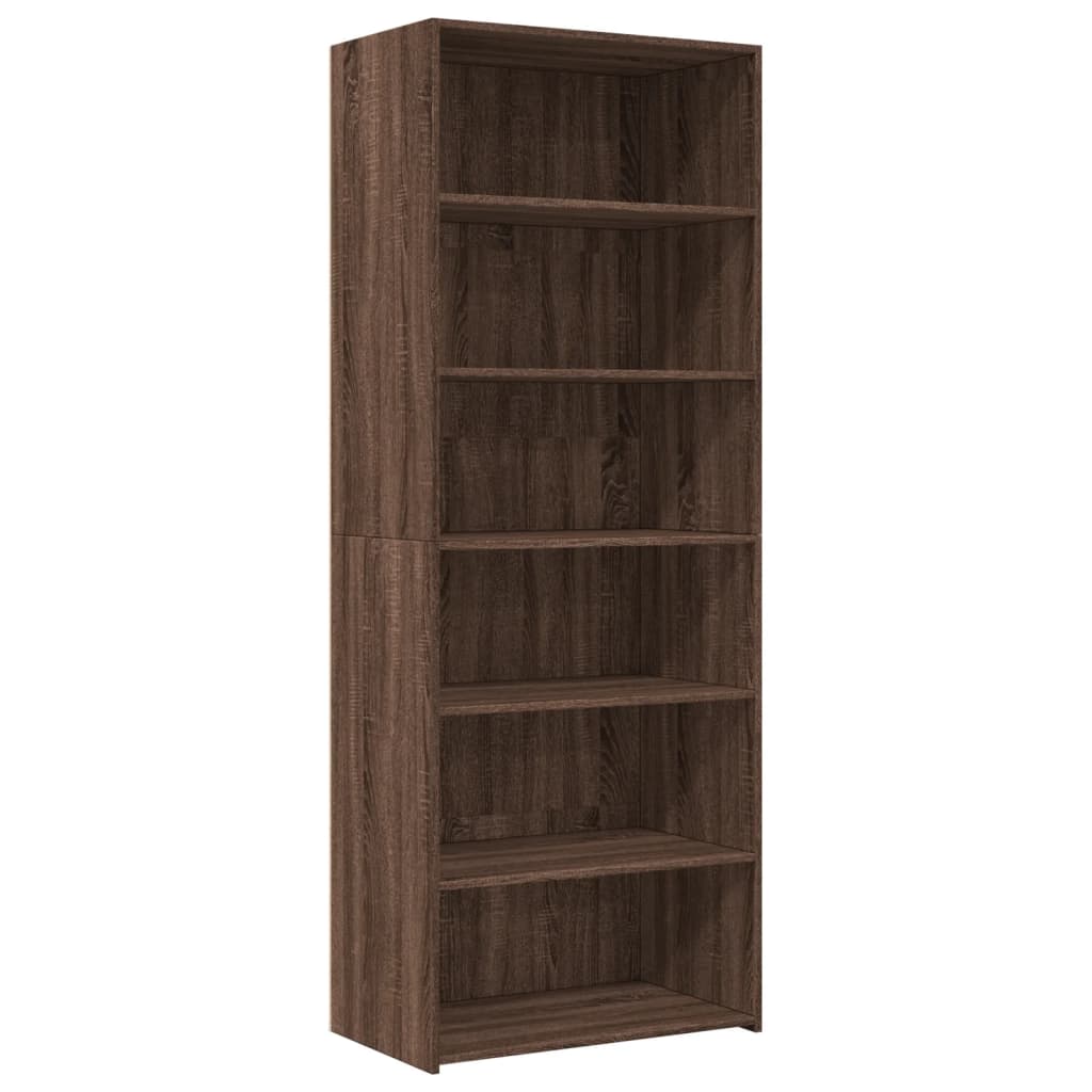Highboard Brown Oak 70x41x185 cm Engineered Wood