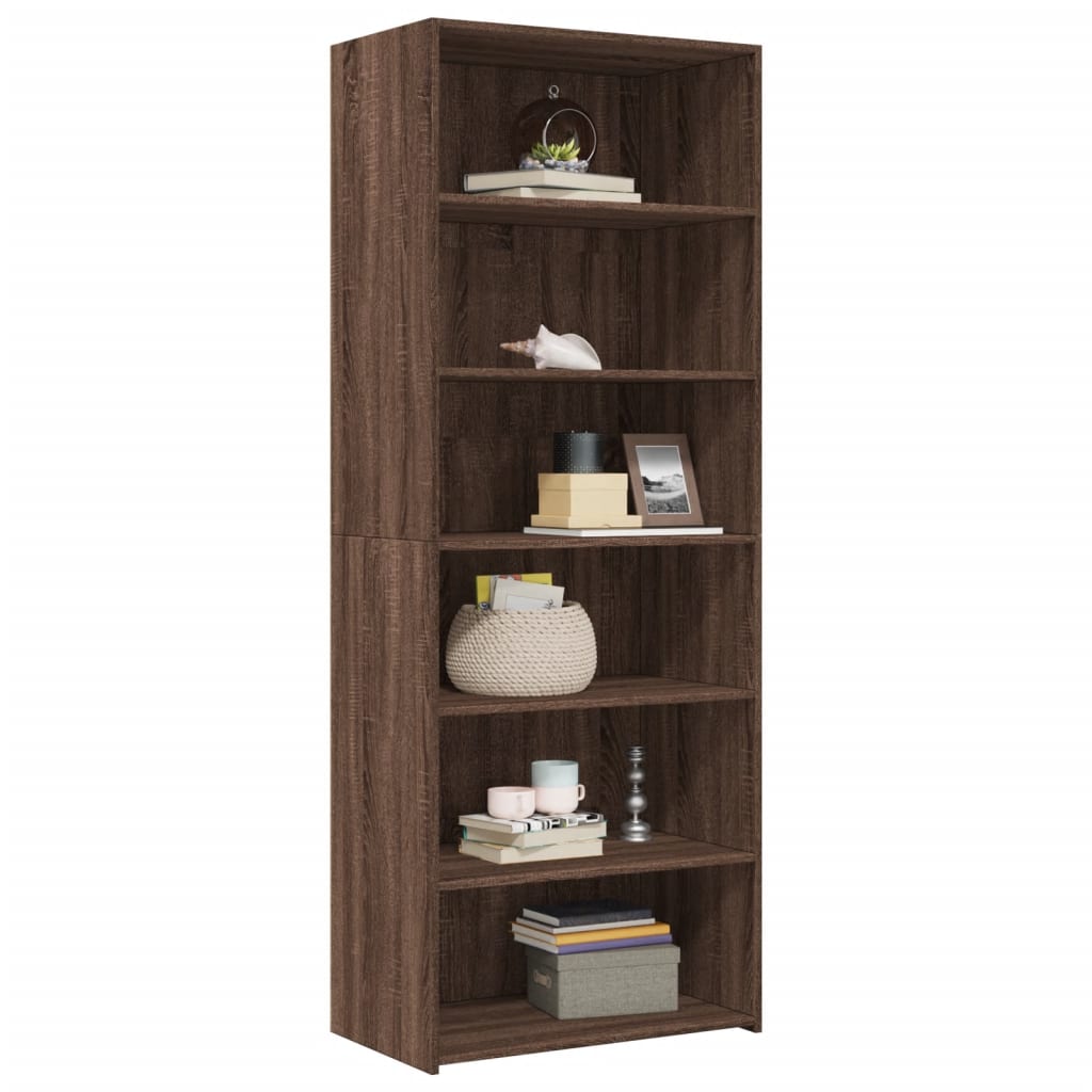 Highboard Brown Oak 70x41x185 cm Engineered Wood