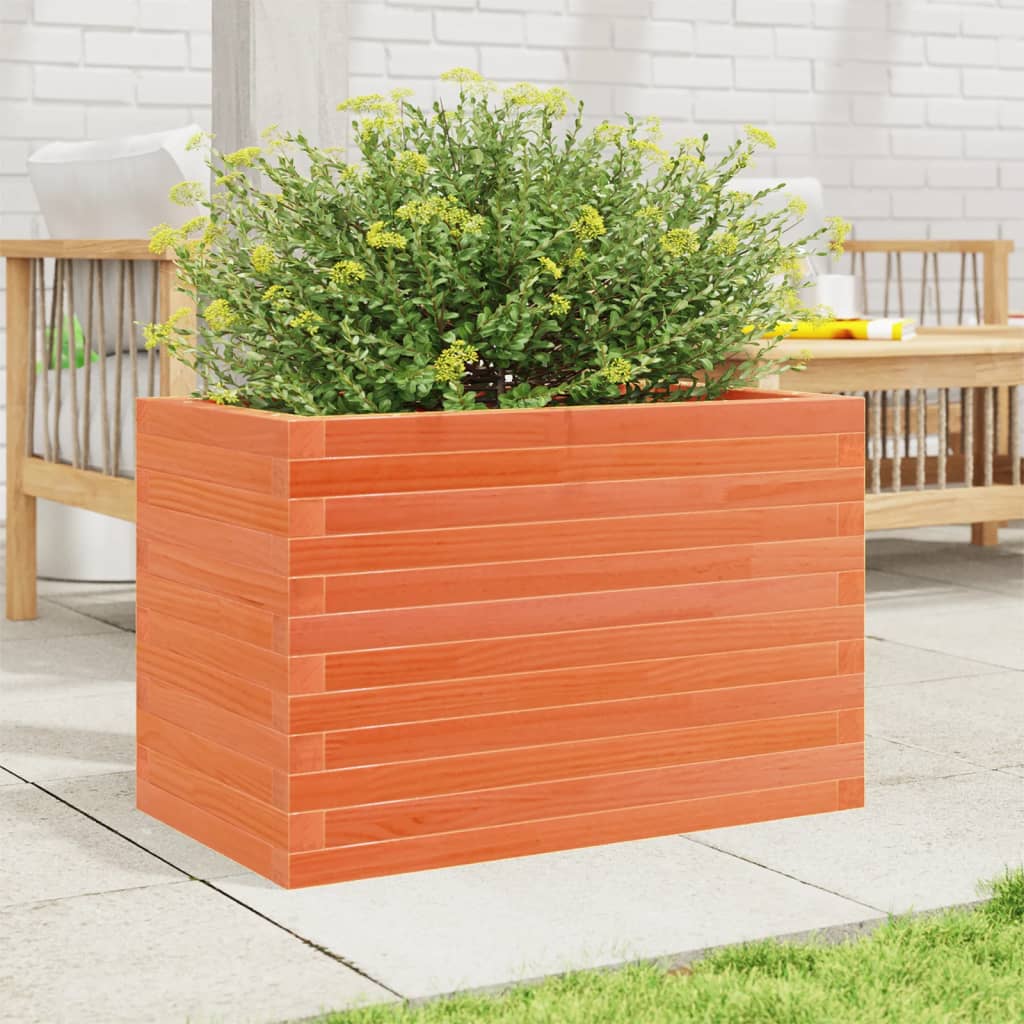 Garden Planter Wax Brown 70x40x46 cm Solid Wood Pine