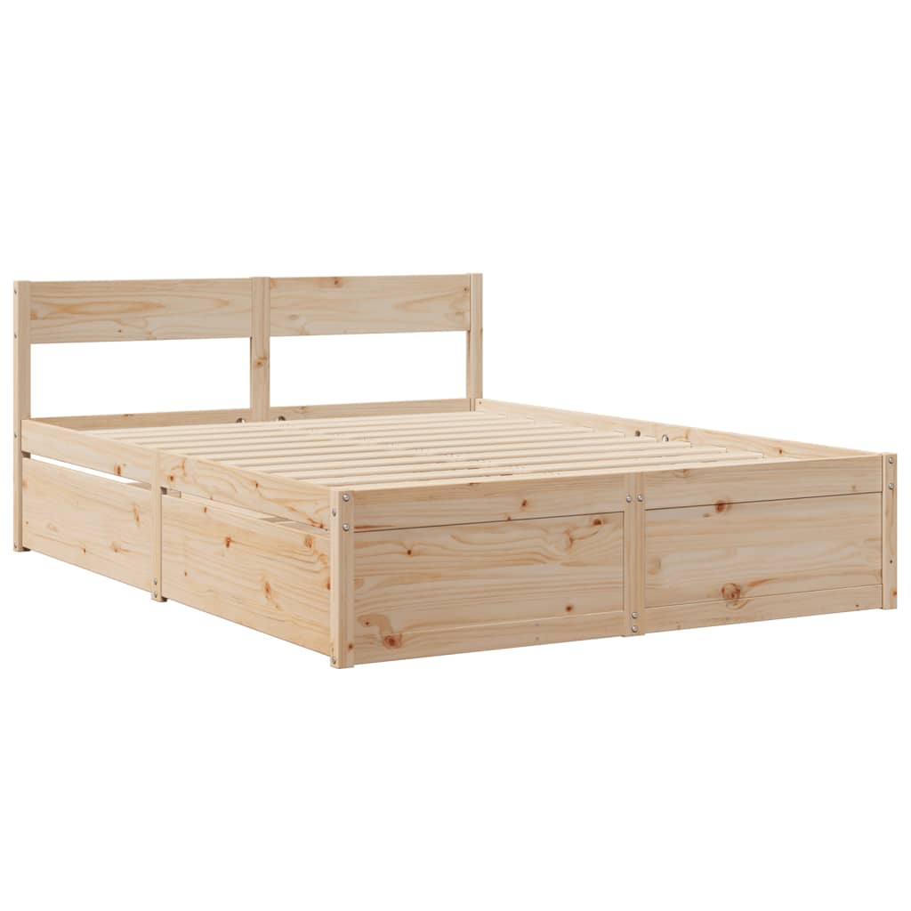 Bed Frame without Mattress 160x200 cm Solid Wood Pine