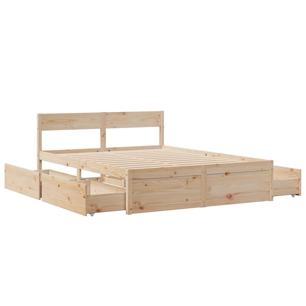 Bed Frame without Mattress 160x200 cm Solid Wood Pine