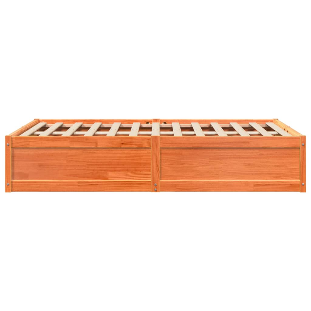 Bed Frame without Mattress Wax Brown 120x200 cm Solid Wood Pine