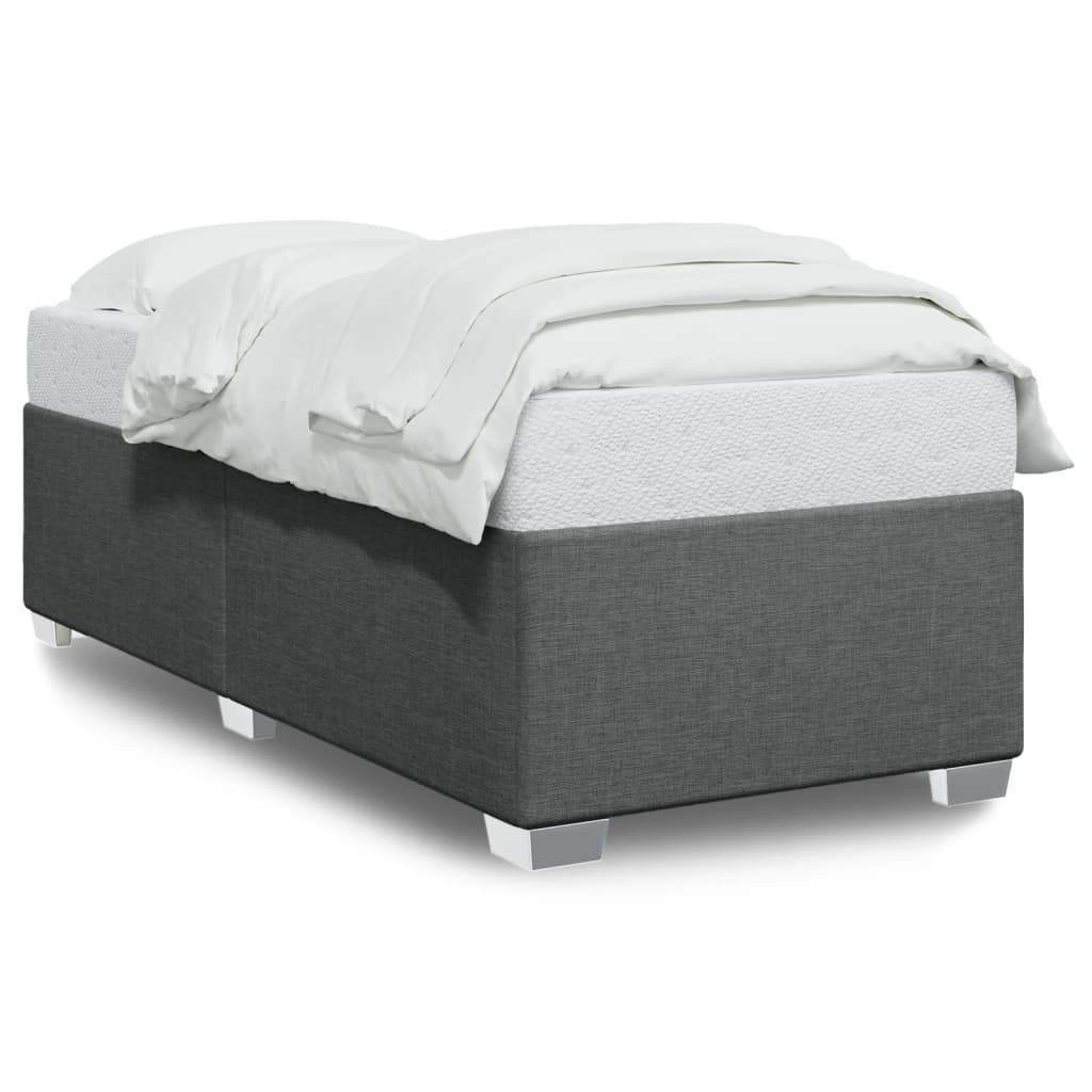 Bed Frame without Mattress Dark Grey 90x190 cm Single Fabric