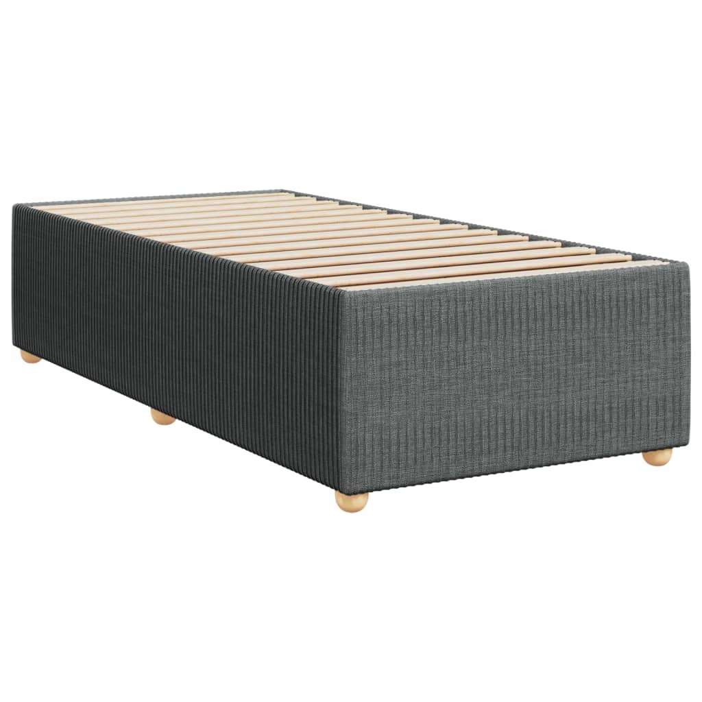 Bed Frame without Mattress Dark Grey 90x190 cm Single Fabric
