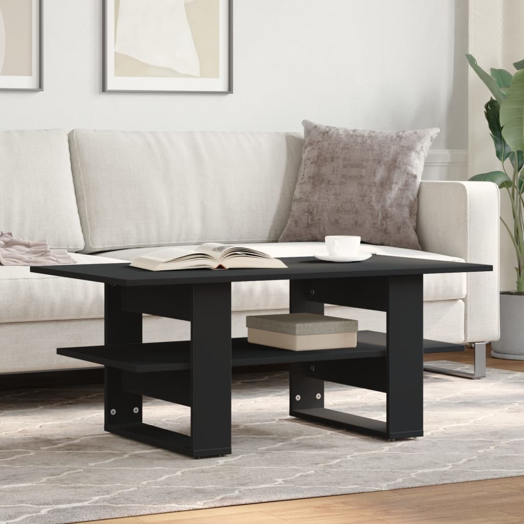Coffee Table Black 102x55x42 cm Engineered Wood