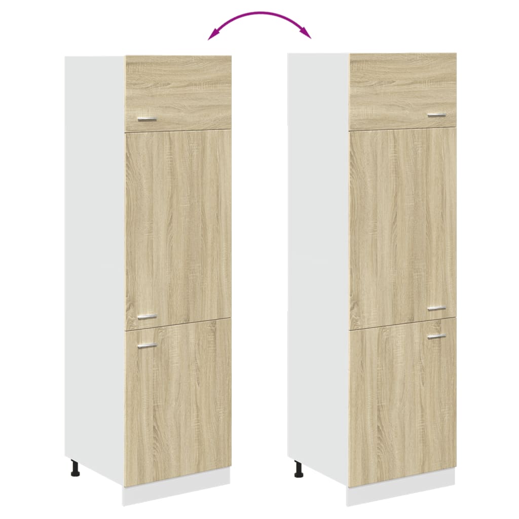 Refrigerator Cabinet Lyon Sonoma Oak 60x57x207 cm Engineered Wood