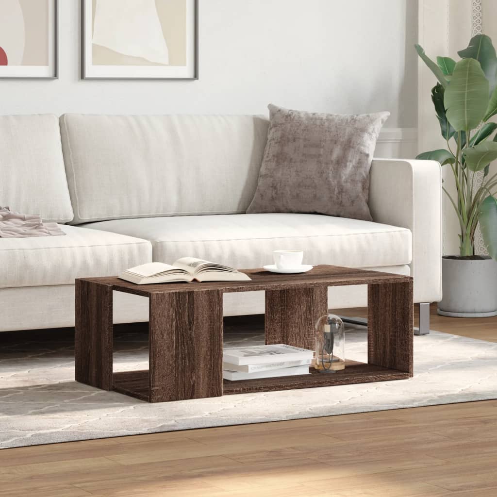 Coffee Table Brown Oak 89.5x48x30 cm Engineered Wood