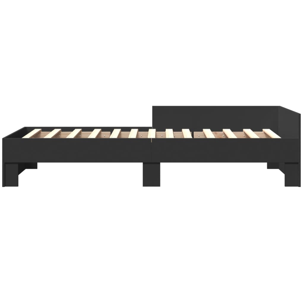 Bed Frame without Mattress Black 100x200 cm Engineered Wood