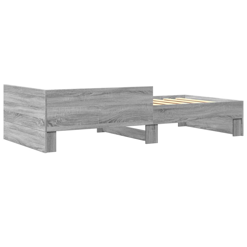 Bed Frame without Mattress Grey Sonoma 75x190 cm Small Single Engineered Wood