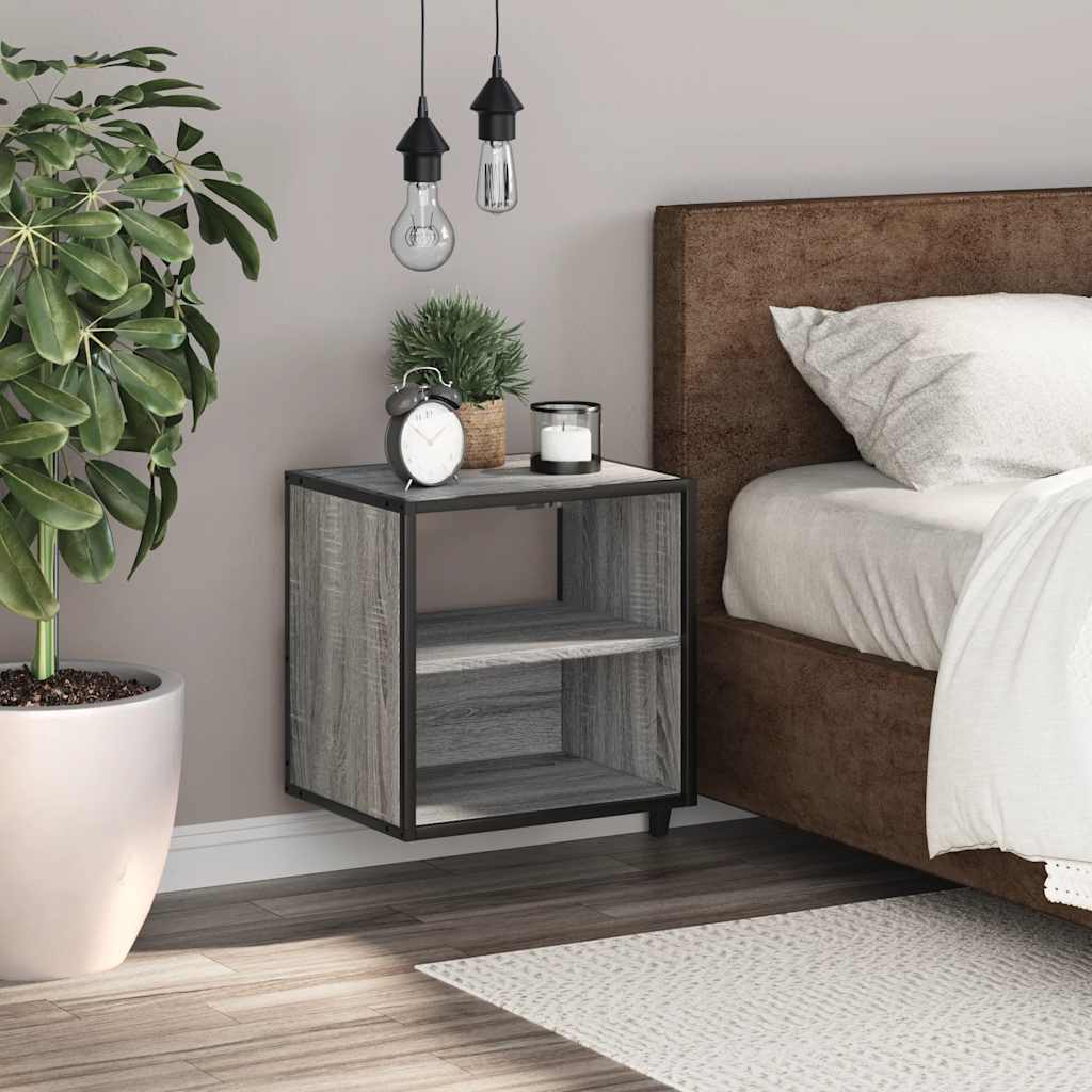 Wall-mounted Bedside Cabinet Grey Sonoma 40x31x39.5 cm