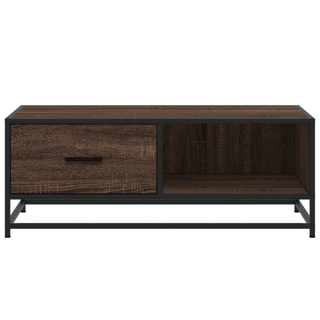 Coffee Table Brown Oak 90x57x35 cm Engineered Wood and Metal