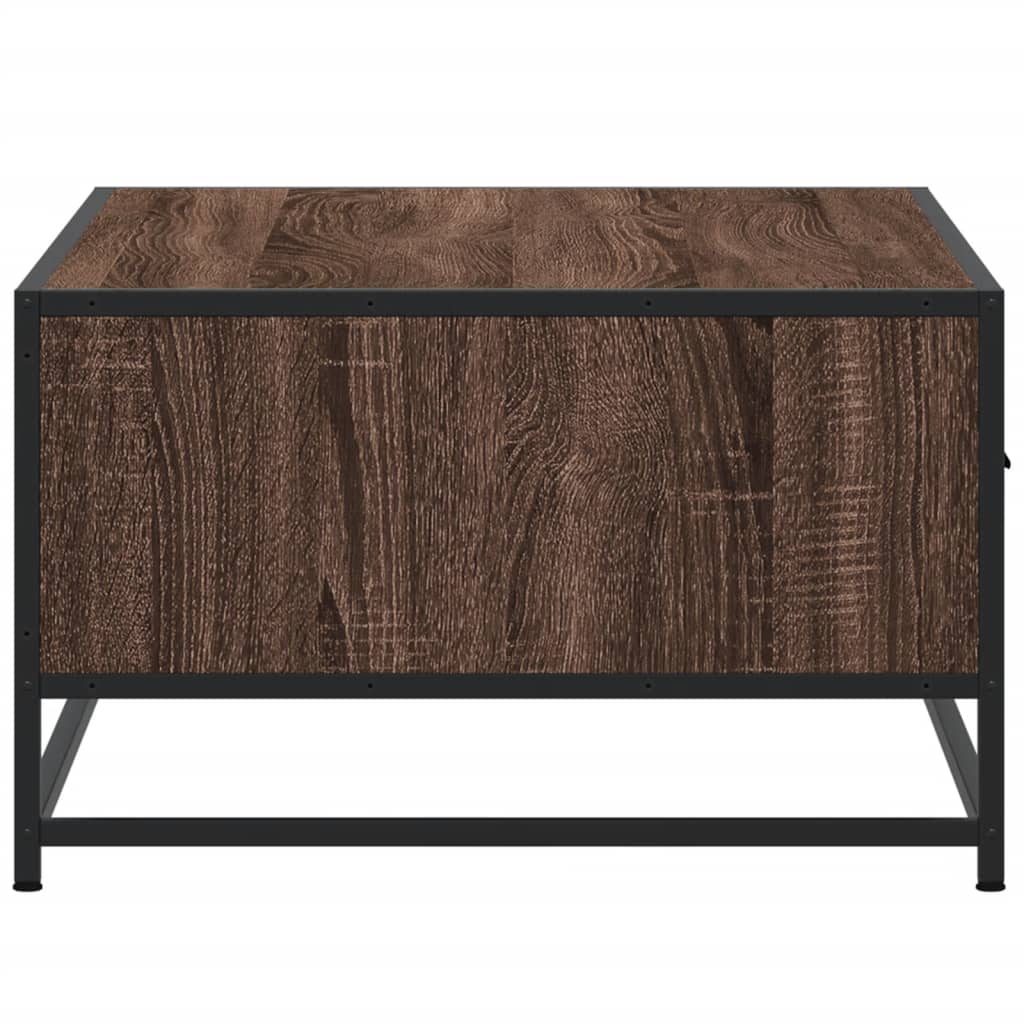 Coffee Table Brown Oak 90x57x35 cm Engineered Wood and Metal