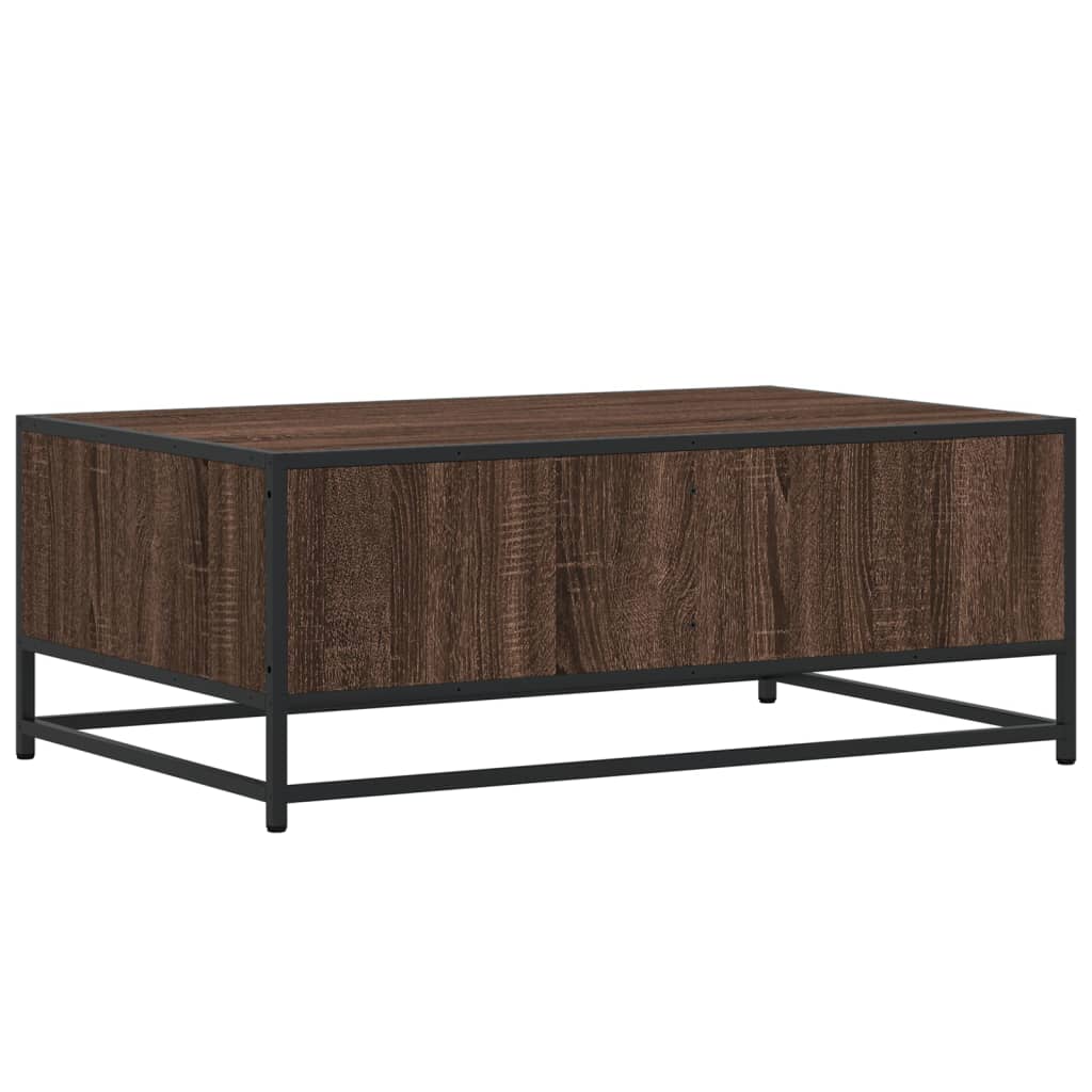 Coffee Table Brown Oak 90x57x35 cm Engineered Wood and Metal
