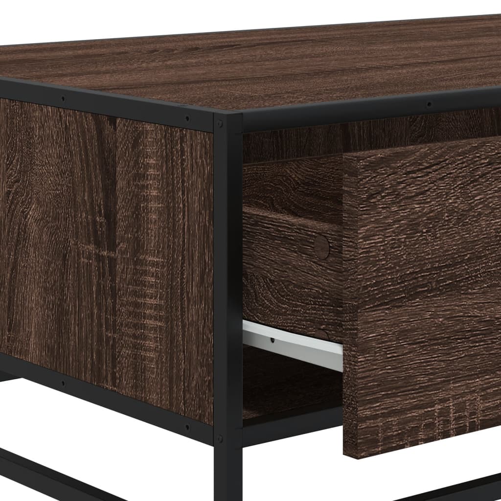 Coffee Table Brown Oak 90x57x35 cm Engineered Wood and Metal