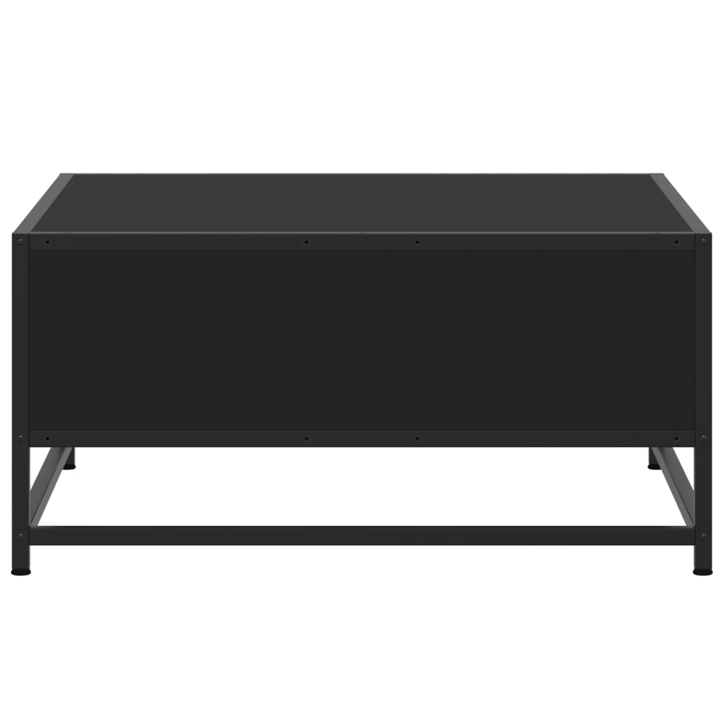 Coffee Table Black 60.5x60.5x30 cm Engineered Wood and Metal
