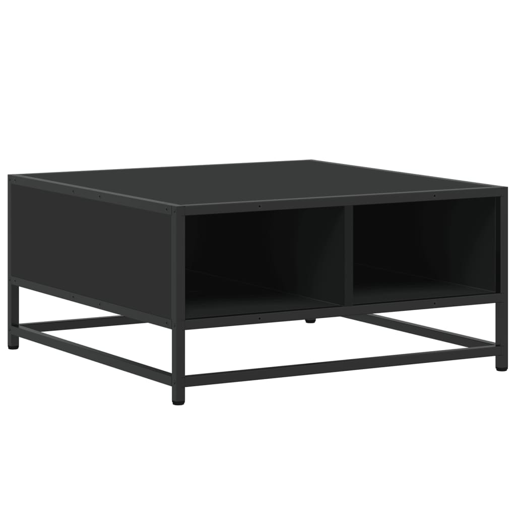 Coffee Table Black 60.5x60.5x30 cm Engineered Wood and Metal