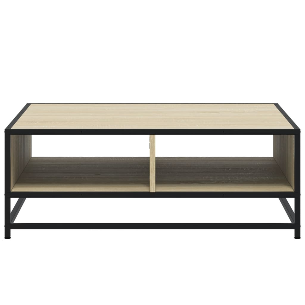 Coffee Table Sonoma Oak 80x80x30 cm Engineered Wood and Metal