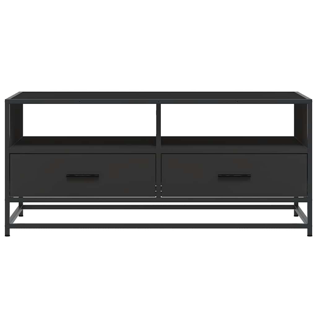 Coffee Table Black 100x50x45 cm Engineered Wood and Metal