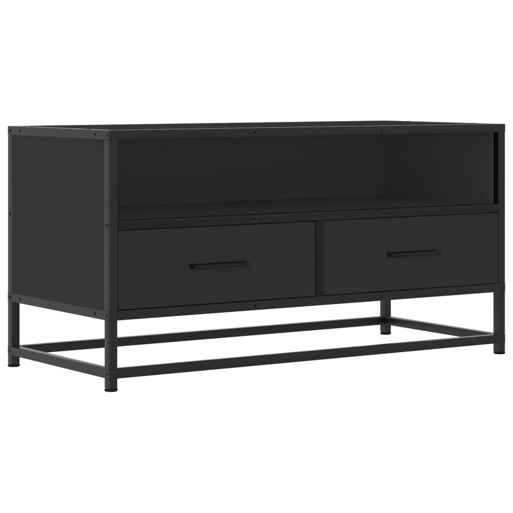 TV Cabinet Black 80x34.5x40 cm Engineered Wood and Metal