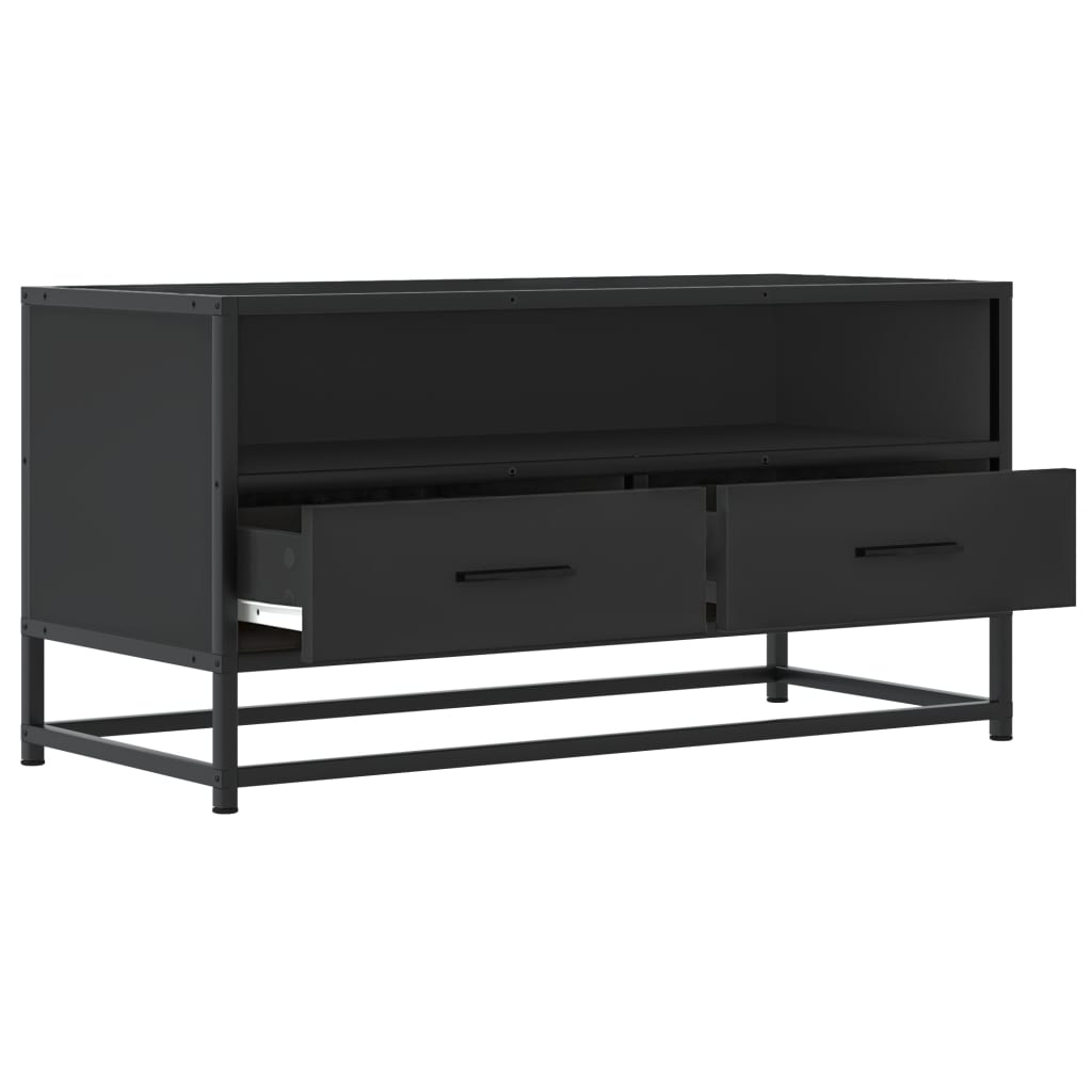 TV Cabinet Black 80x34.5x40 cm Engineered Wood and Metal