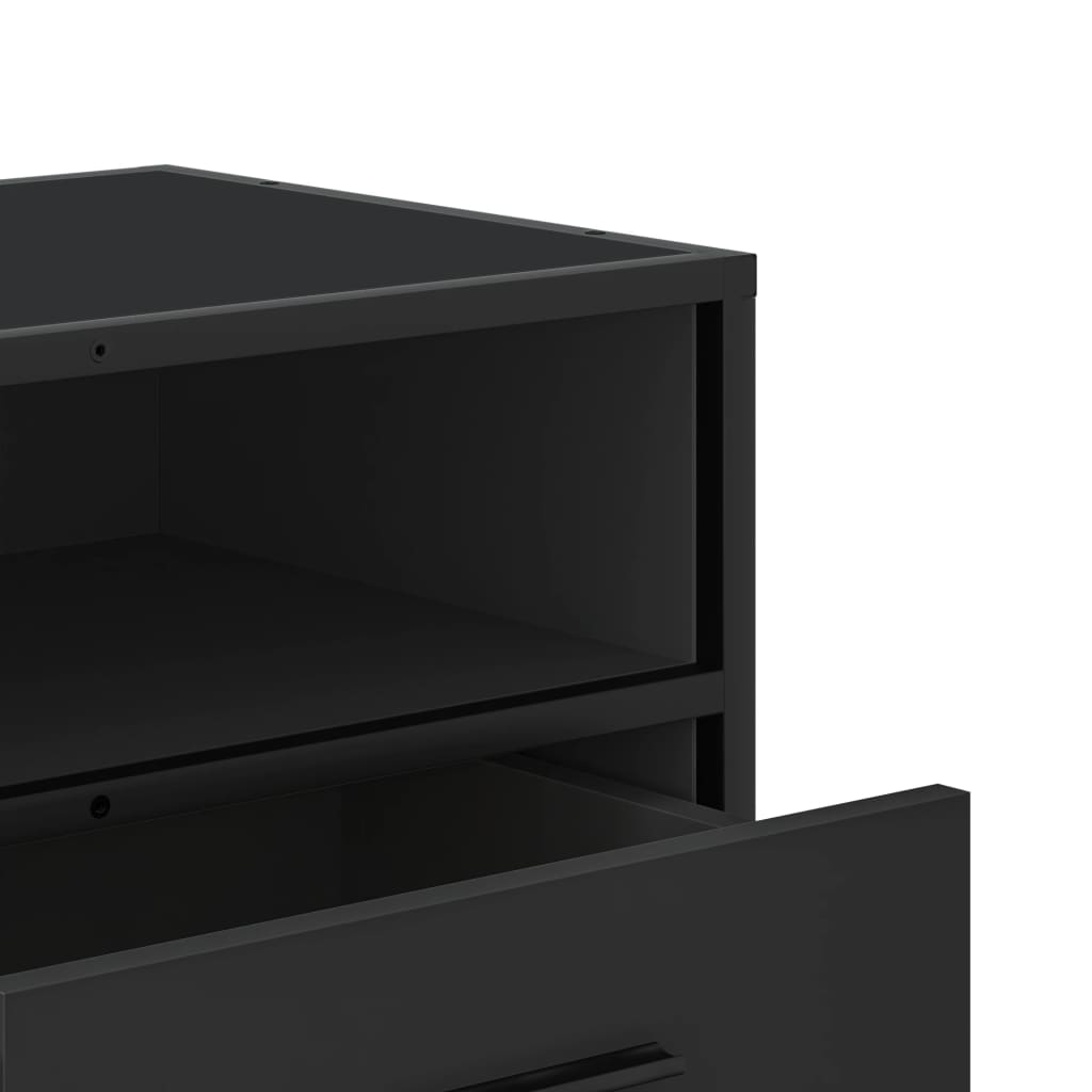 TV Cabinet Black 80x34.5x40 cm Engineered Wood and Metal