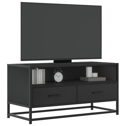 TV Cabinet Black 80x34.5x40 cm Engineered Wood and Metal