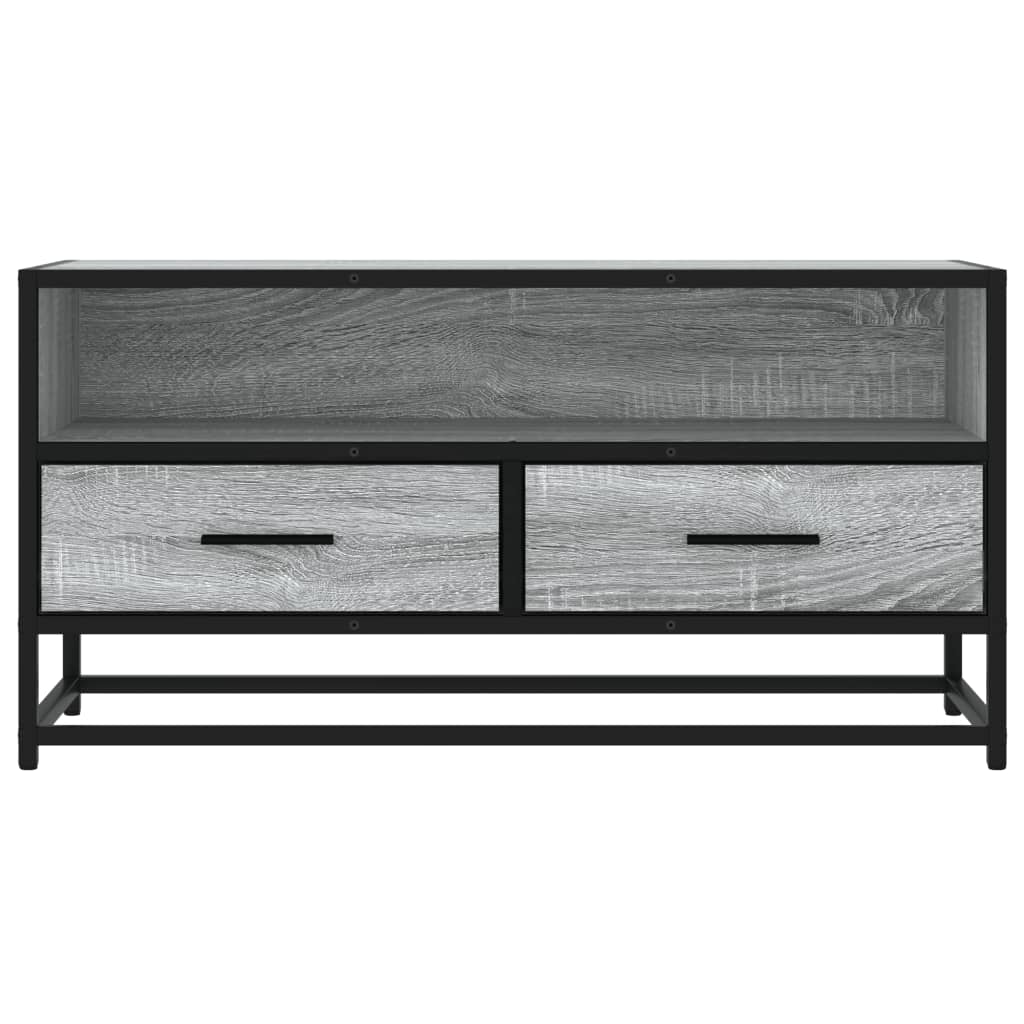 TV Cabinet Grey Sonoma 80x34.5x40 cm Engineered Wood and Metal