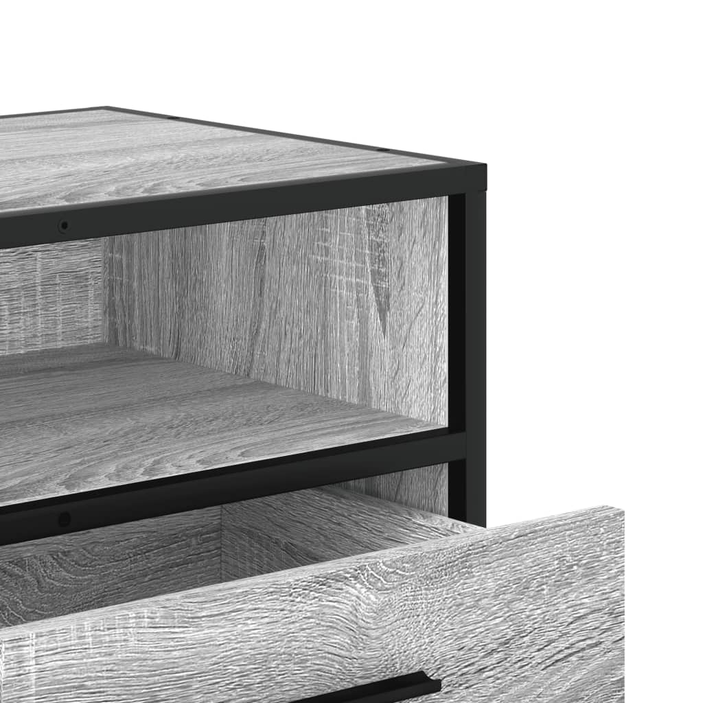 TV Cabinet Grey Sonoma 80x34.5x40 cm Engineered Wood and Metal