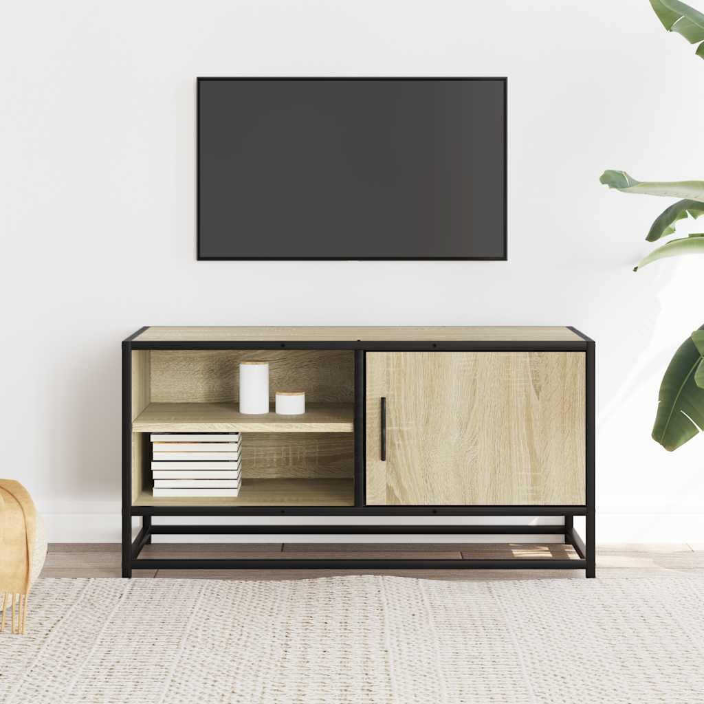 TV Cabinet Sonoma Oak 80x34.5x40 cm Engineered Wood and Metal
