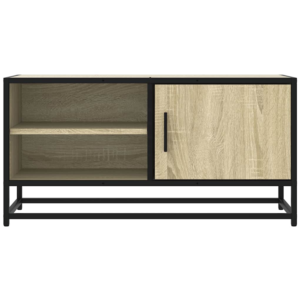 TV Cabinet Sonoma Oak 80x34.5x40 cm Engineered Wood and Metal