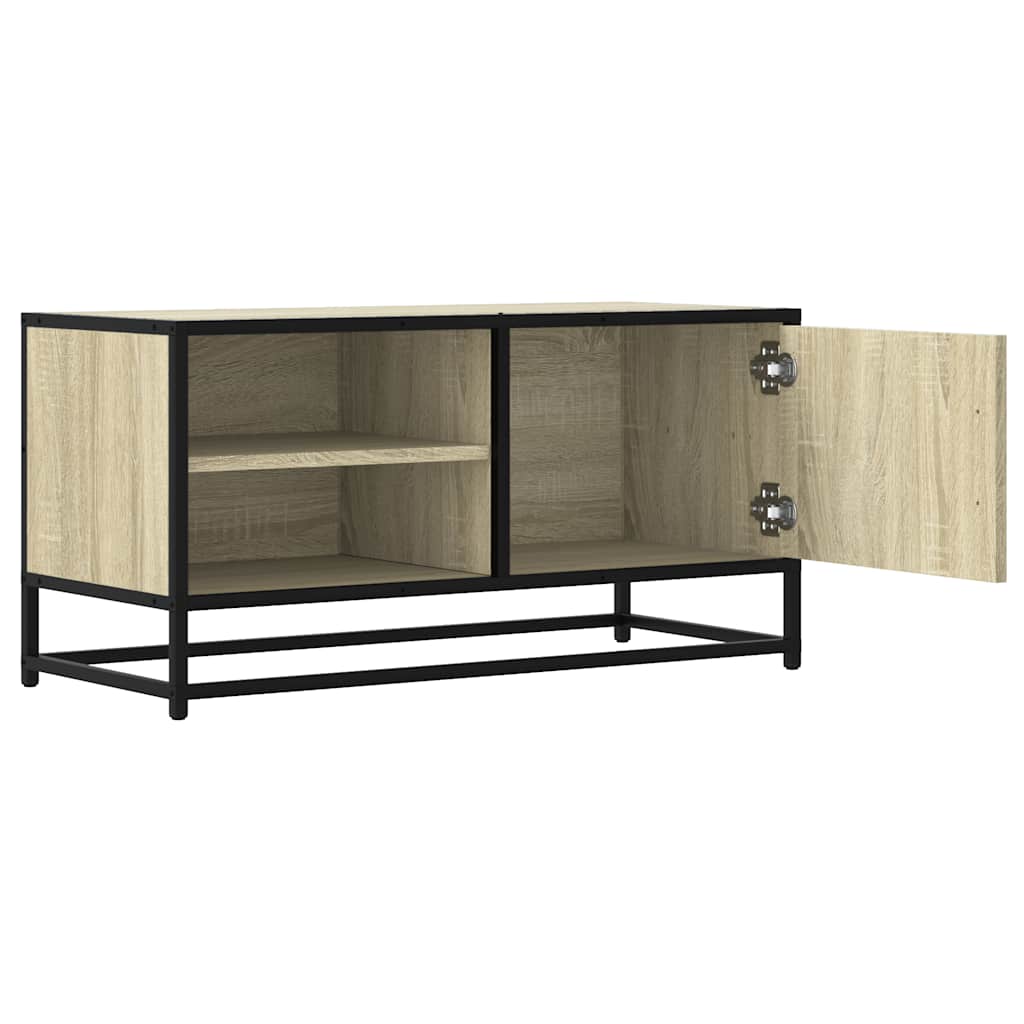 TV Cabinet Sonoma Oak 80x34.5x40 cm Engineered Wood and Metal