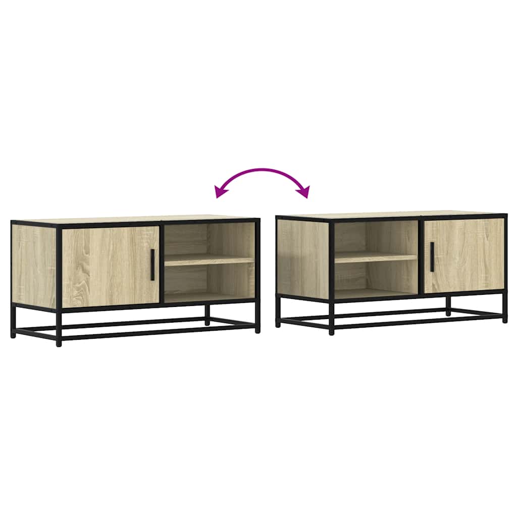 TV Cabinet Sonoma Oak 80x34.5x40 cm Engineered Wood and Metal