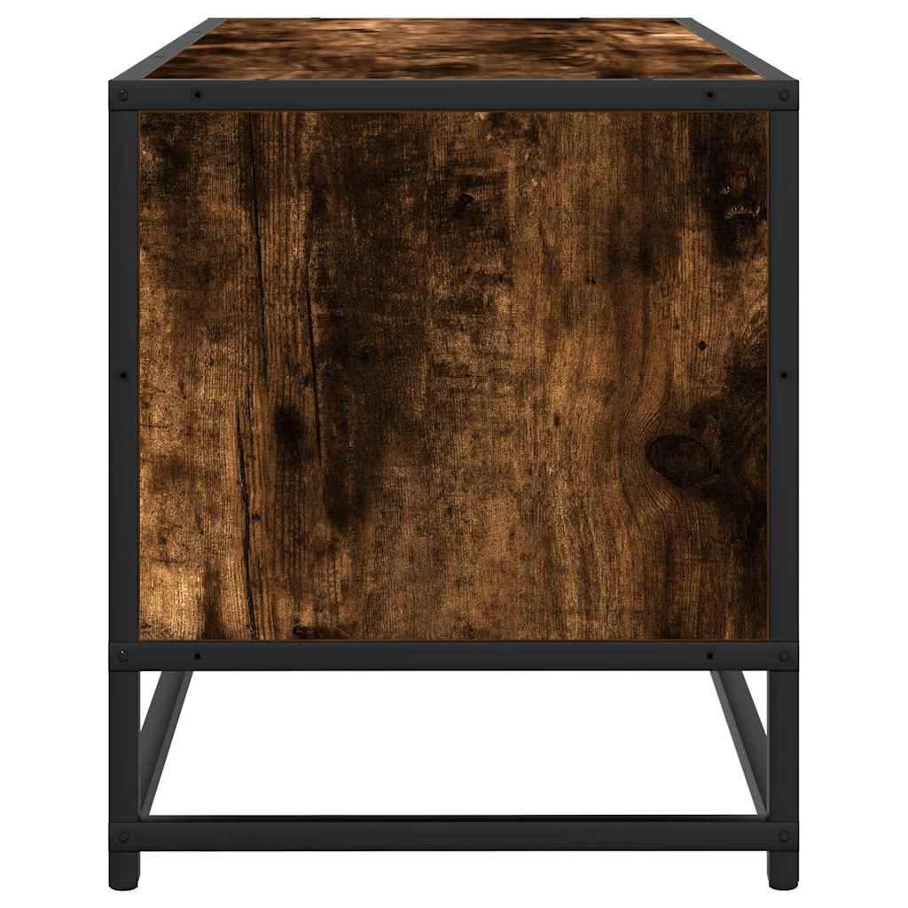 TV Cabinet Smoked Oak 80x34.5x40 cm Engineered Wood and Metal