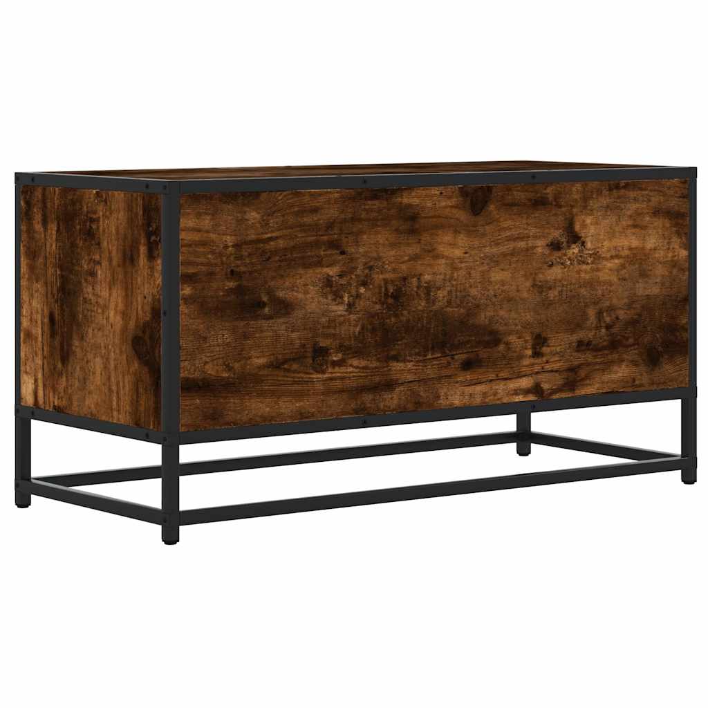 TV Cabinet Smoked Oak 80x34.5x40 cm Engineered Wood and Metal