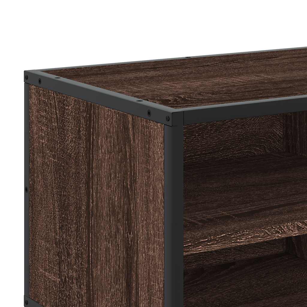TV Cabinet Brown Oak 80x34.5x40 cm Engineered Wood and Metal