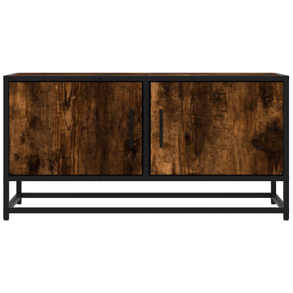 TV Cabinet Smoked Oak 80x34.5x40 cm Engineered Wood and Metal