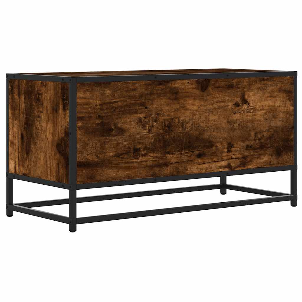 TV Cabinet Smoked Oak 80x34.5x40 cm Engineered Wood and Metal