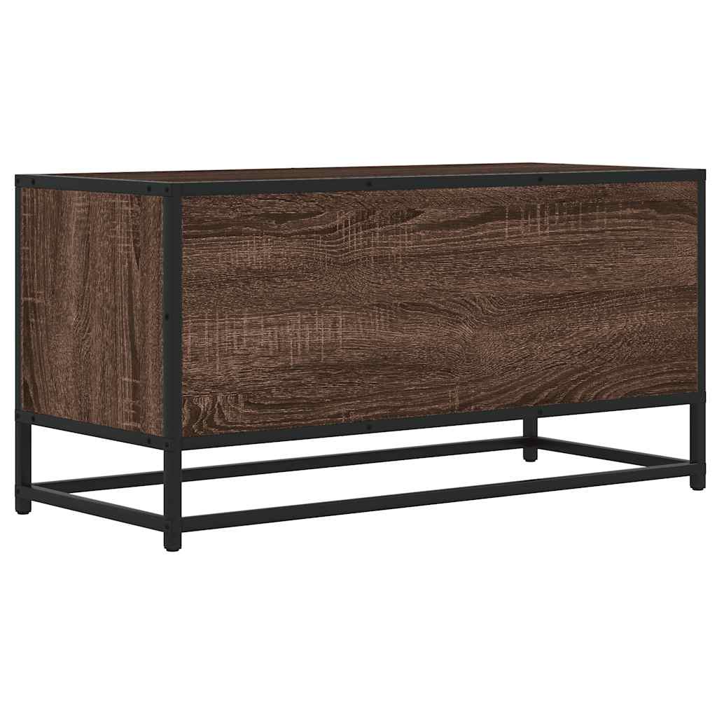 TV Cabinet Brown Oak 80x34.5x40 cm Engineered Wood and Metal