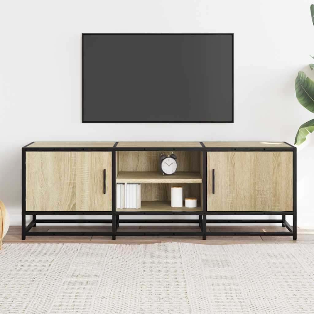 TV Cabinet Sonoma Oak 120x35x41 cm Engineered Wood and Metal