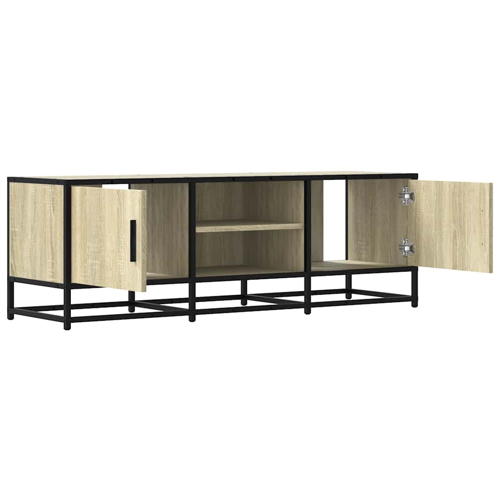 TV Cabinet Sonoma Oak 120x35x41 cm Engineered Wood and Metal