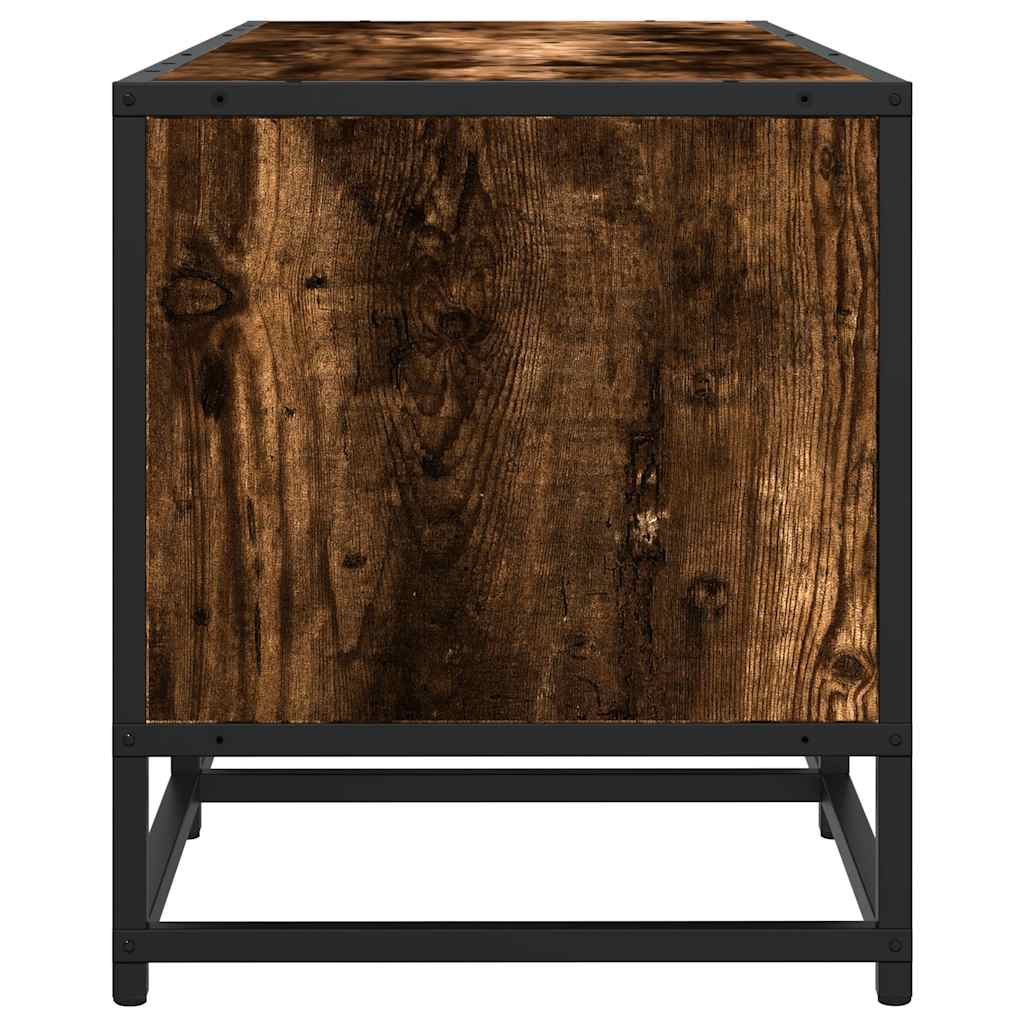 TV Cabinet Smoked Oak 120x35x41 cm Engineered Wood and Metal
