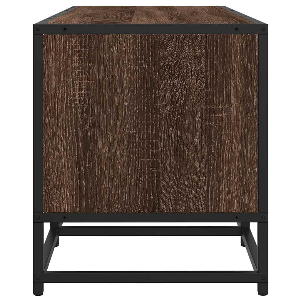 TV Cabinet Brown Oak 160x35x41 cm Engineered Wood and Metal