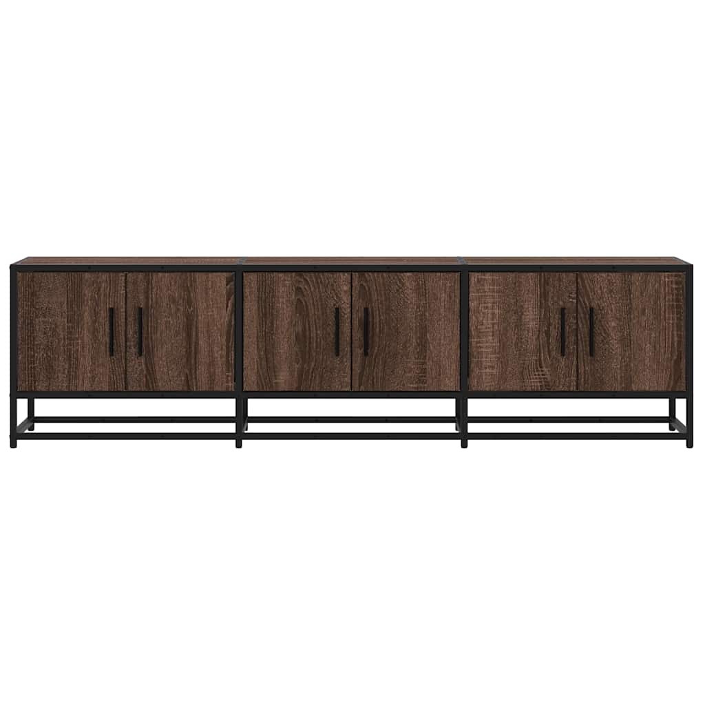TV Cabinet Brown Oak 150x35x41 cm Engineered Wood and Metal