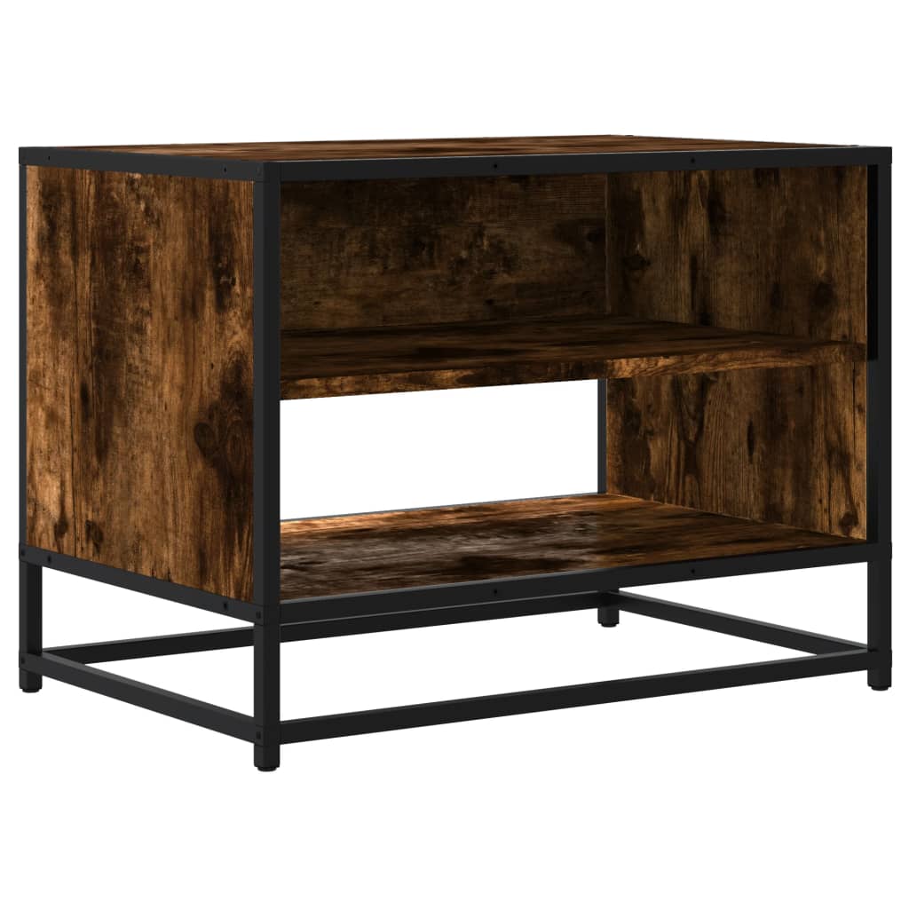 TV Cabinet Smoked Oak 61x40x46 cm Engineered Wood and Metal