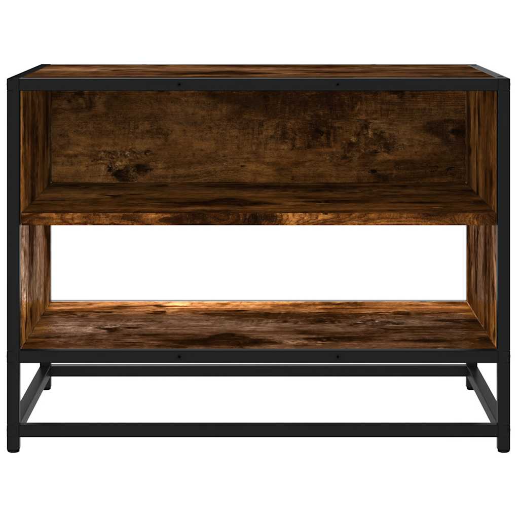TV Cabinet Smoked Oak 61x40x46 cm Engineered Wood and Metal