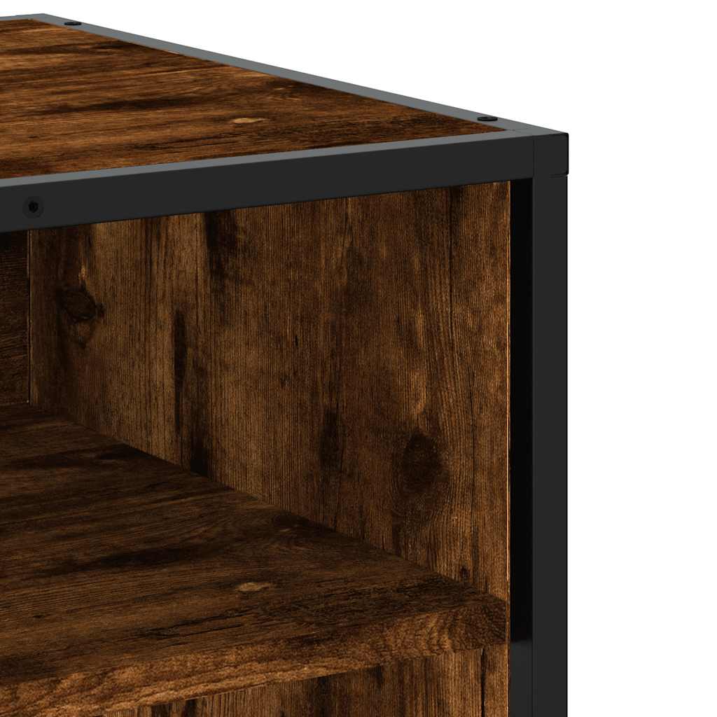 TV Cabinet Smoked Oak 61x40x46 cm Engineered Wood and Metal