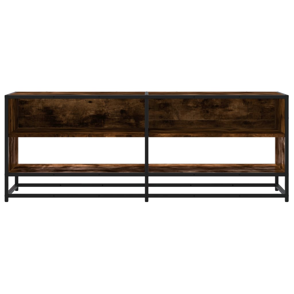 TV Cabinet Smoked Oak 120.5x40x46 cm Engineered Wood and Metal