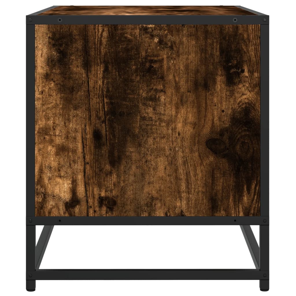 TV Cabinet Smoked Oak 120.5x40x46 cm Engineered Wood and Metal
