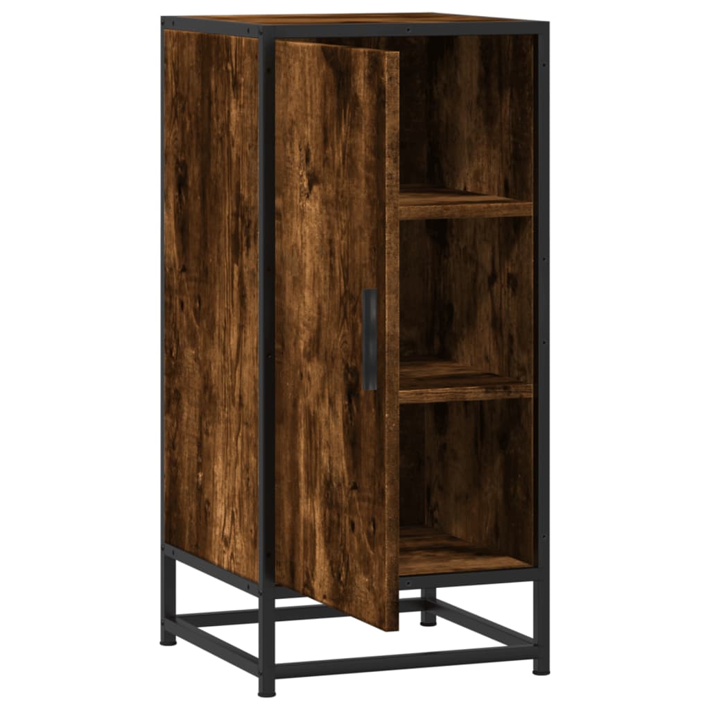 Sideboard Smoked Oak 35.5x35x76 cm Engineered Wood and Metal